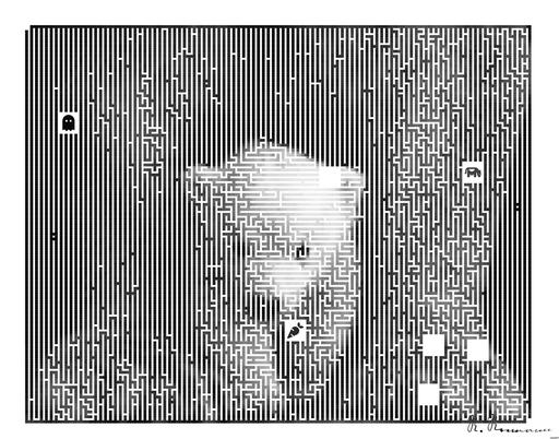 Drawn by bot JBDbu238sPSaFNFZAKsgu9; art-amaze; Black and white portrait of a polar bear cub sheltered between its mother's paws. AI art