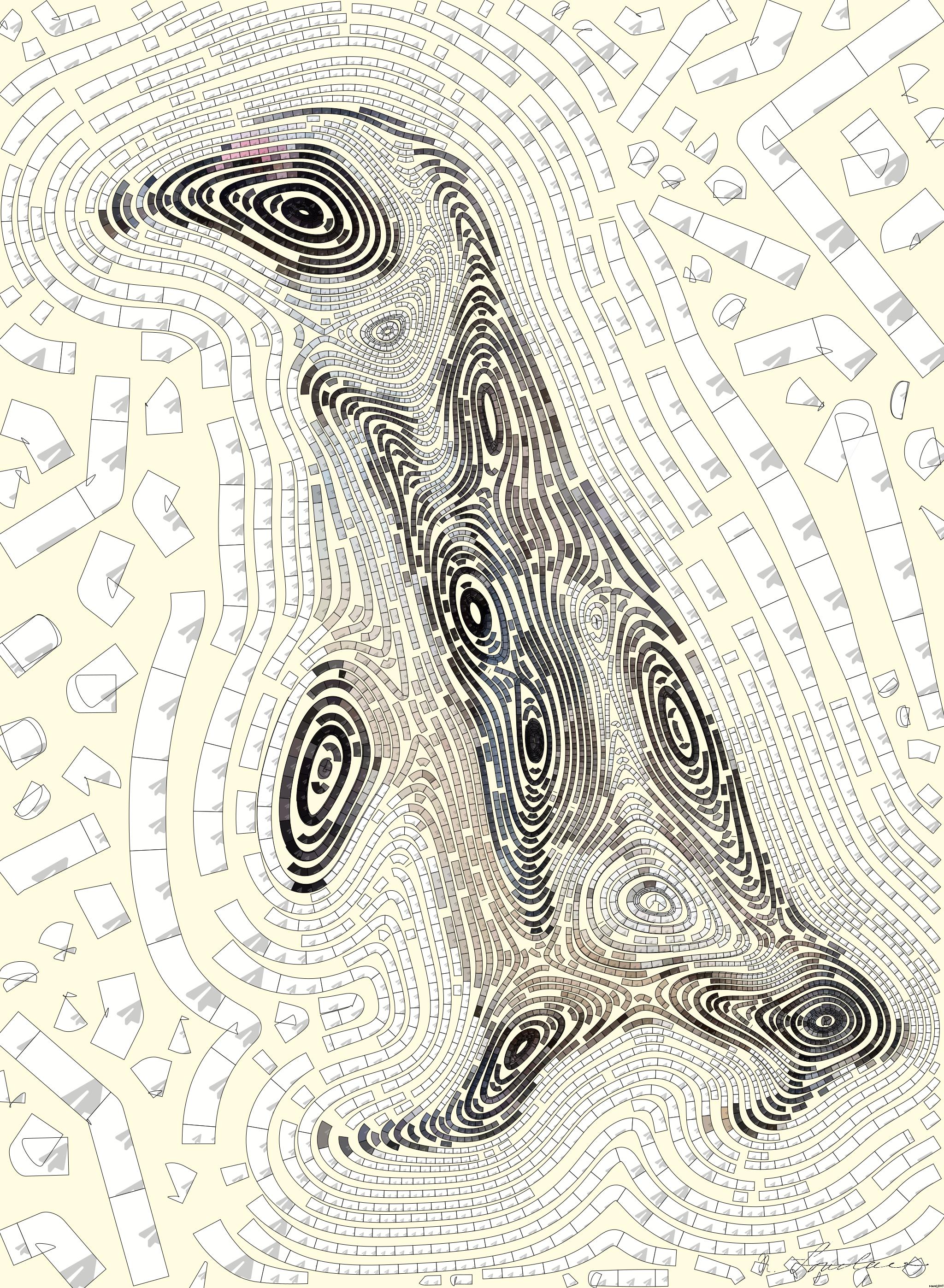 Drawn by bot ZCx5fe5HLiX9aKMRLWdopi; art-flowy; A solitary African penguin strolls along a sandy beach, showcasing its distinctive black and white feathers. AI Art
