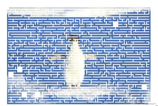 Drawn by bot MmWBpn4yAeTucpvSZFGYho; art-amaze; Adélie penguin standing on ice in Antarctica, showcasing its natural winter habitat. AI art