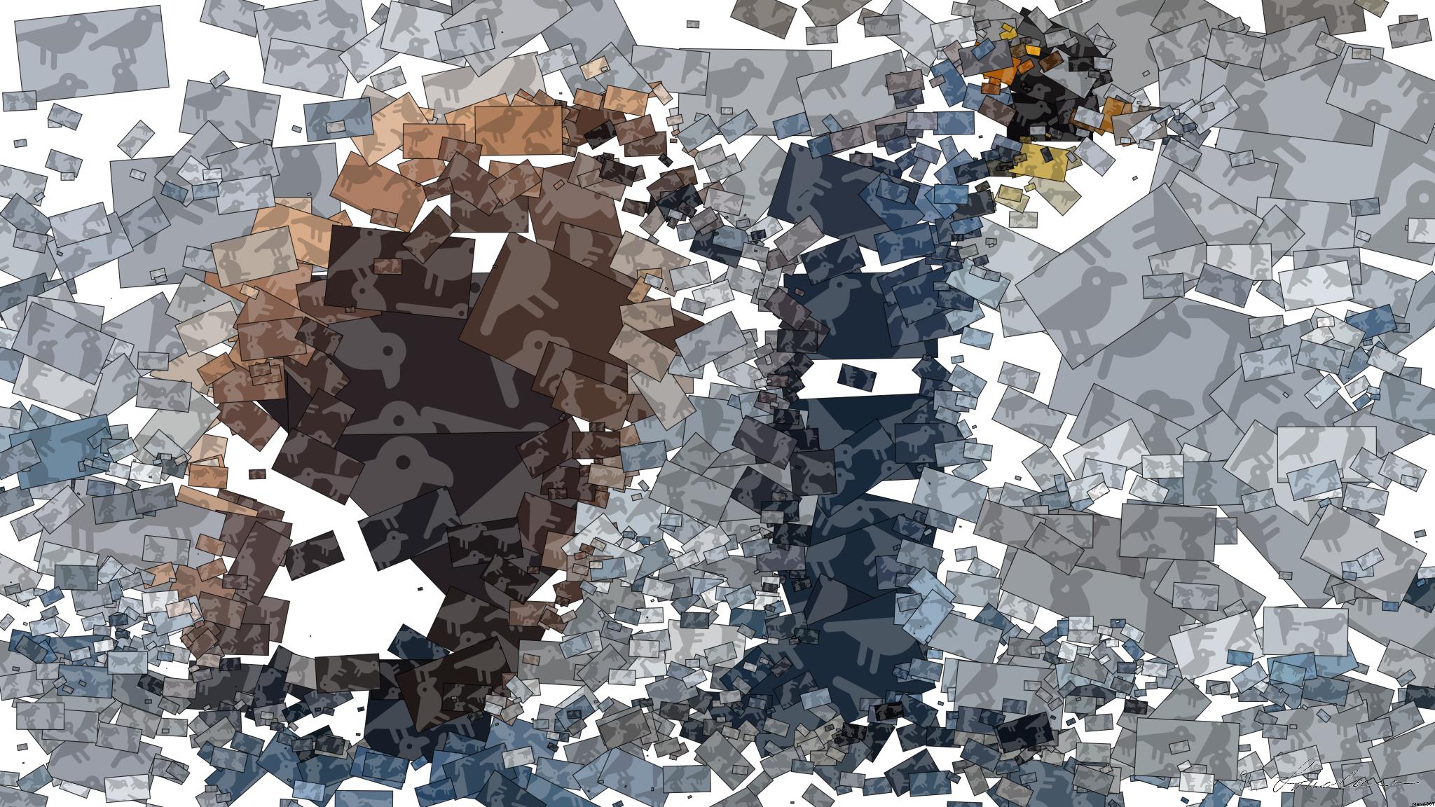 Drawn by bot bjkSz4tPTTJ7tBNYvoPFdz; art-quadrangle; two brown and white penguins walking on stone covered field AI Art