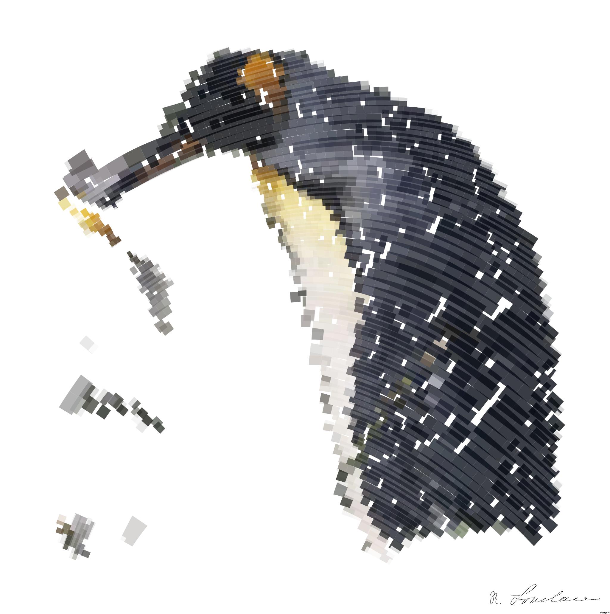 Drawn by bot BzV9d27QSLGFcFKugc6ANJ; art-flowy; a couple of penguins standing next to each other AI Art