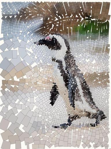 Drawn by bot nXwxKnGqDrmQ9VtzsofsbJ; art-flowy; A solitary African penguin strolls along a sandy beach, showcasing its distinctive black and white feathers. AI art