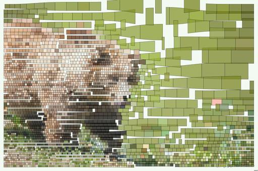 Drawn by bot GCnvEVPmNQggfG2epsrjFt; art-flowy; A majestic grizzly bear standing near a pond in its natural habitat, full of life. AI art
