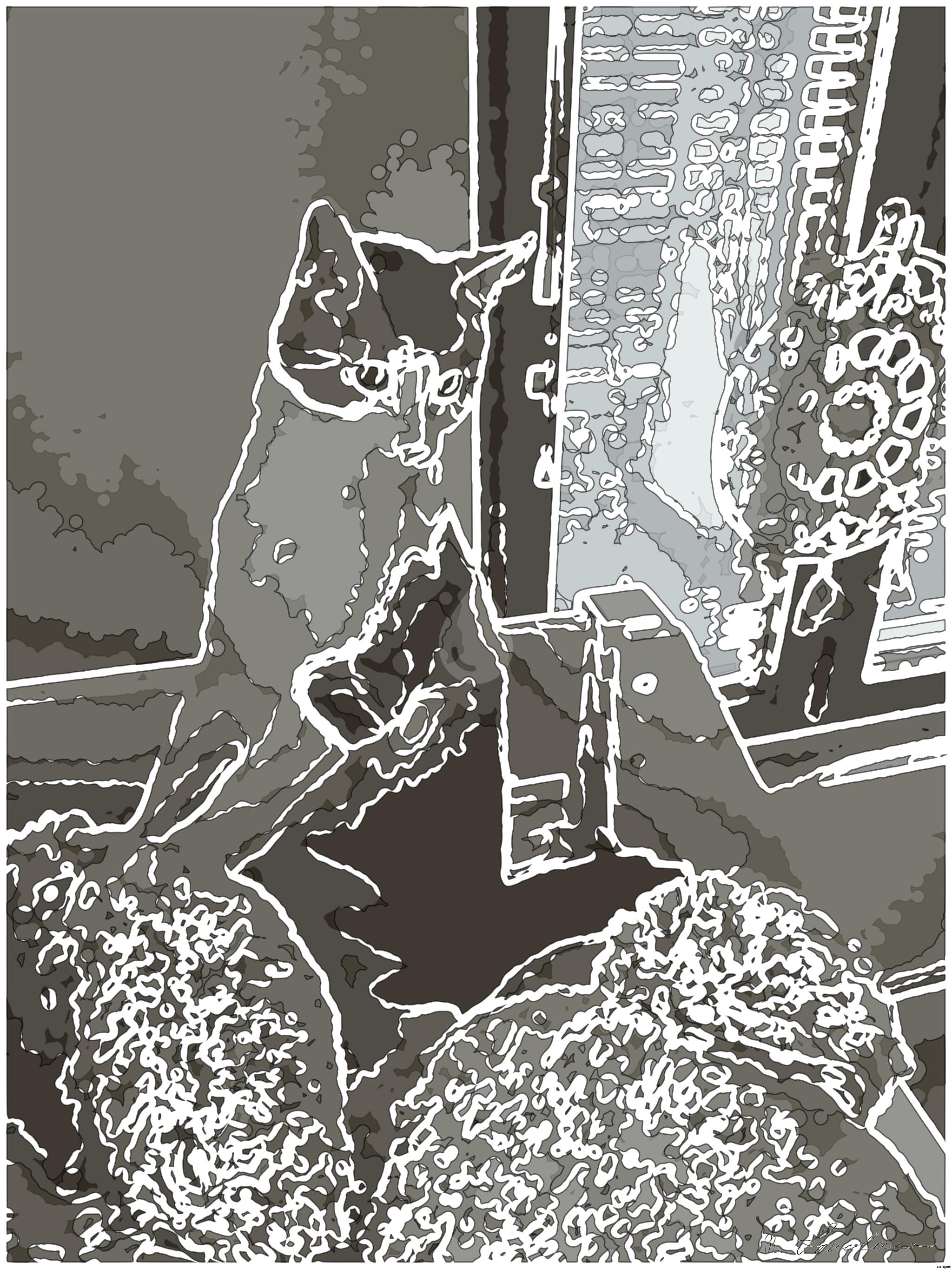 Drawn by bot TsxW4mR2YXykw7xELqXreR; art-bloby; artwork for redditgetsdrawnbybot AI Art