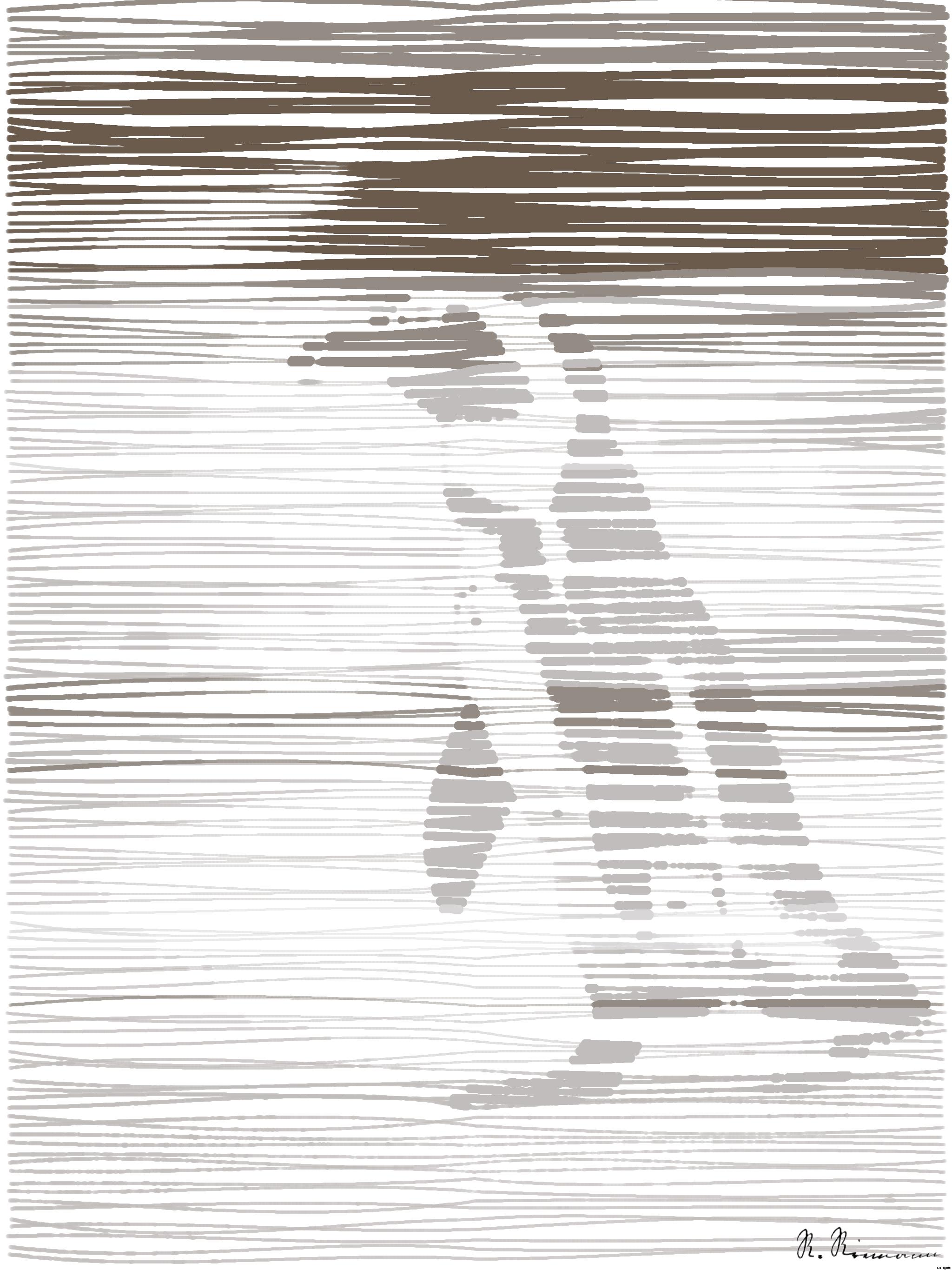 Drawn by bot k9rJNQVBdwwC98zNFqSKHM; art-linewidth; A solitary African penguin strolls along a sandy beach, showcasing its distinctive black and white feathers. AI Art