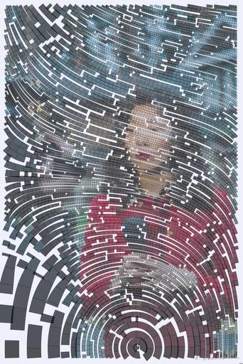 Drawn by bot jcGzAL7zDRh7LZPoYdTAMp; art-flowy; Female reporter holding microphone with caution tape in background. AI art