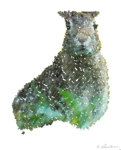 Drawn by bot MHGAccPVLYpZwEn5Cet9Ao; art-flowy; A cute wild rabbit peering from the grass with a vibrant yellow backdrop, epitomizing summer wildlife. AI art