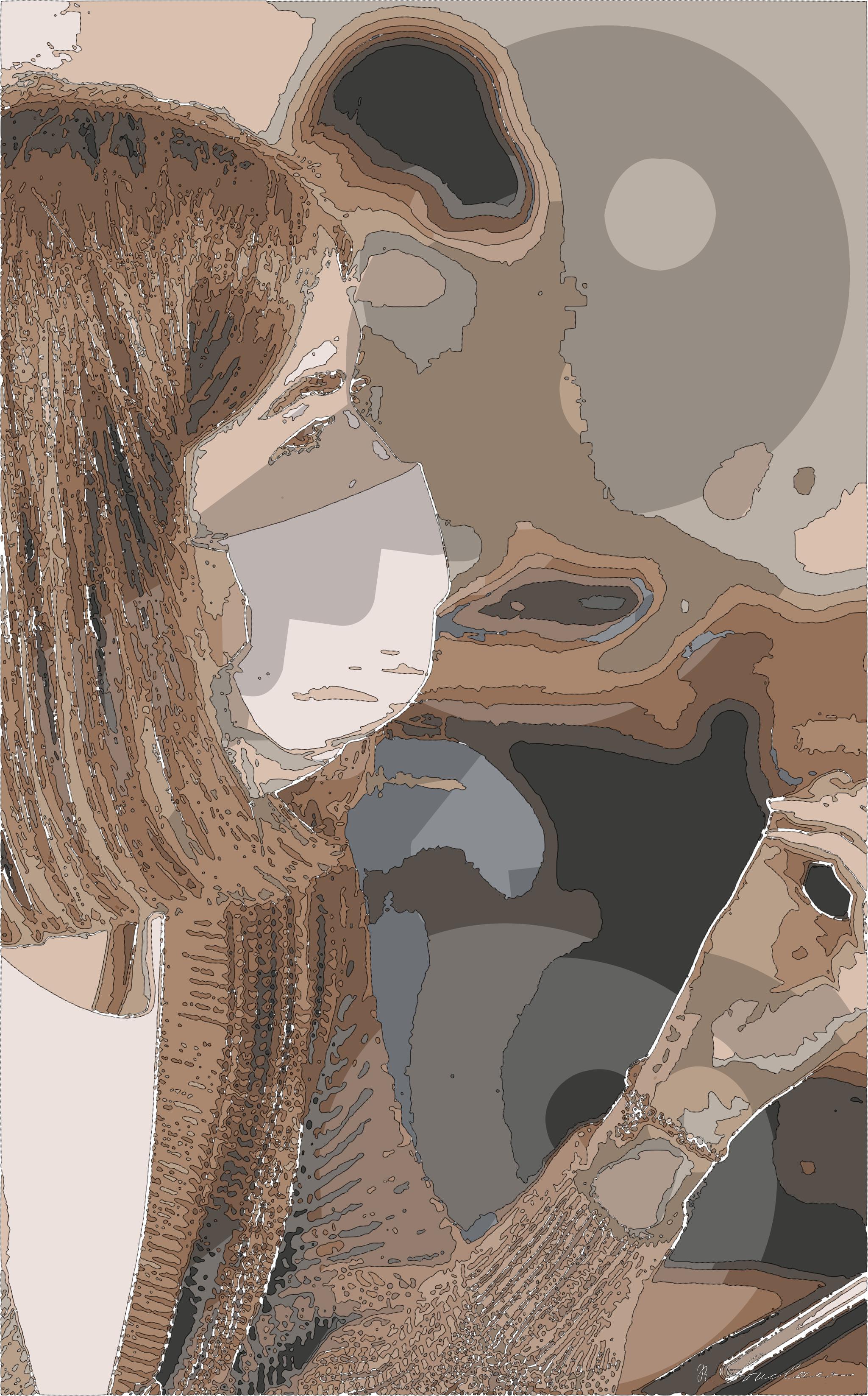 Drawn by bot TeY8RYFyF8fQc9o5o4ajGE; art-bloby; Two women wearing masks having a conversation at a café table, embracing the new normal. AI Art