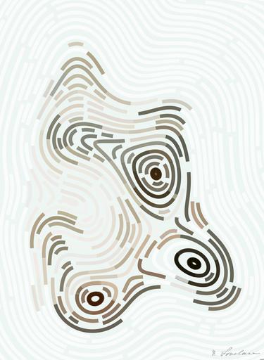 Drawn by bot N485vWBYoUC8F8FLj8aaec; art-flowy; white and brown cat lying on floor AI art