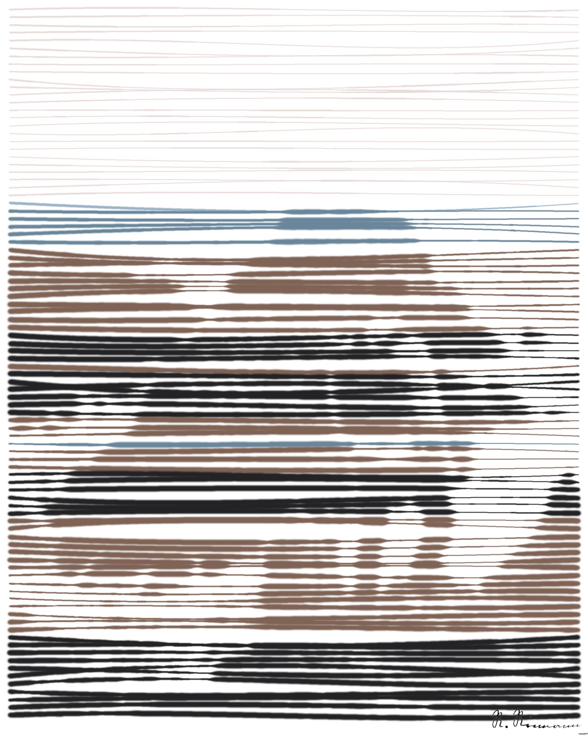 Drawn by bot RiWHwJacGhb73RLRUY2zF4; art-linewidth; man standing near cliff looking at body of water during daytime AI Art
