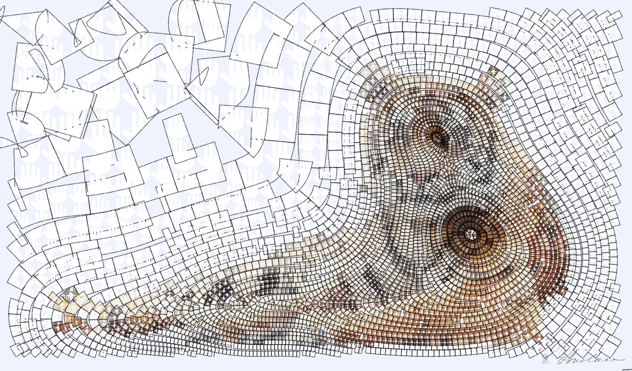 Drawn by bot UrM7qtiHpXnw4XT3Fy6EgV; art-flowy; brown and black tiger lying on ground AI Art