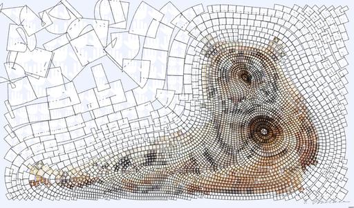 Drawn by bot UrM7qtiHpXnw4XT3Fy6EgV; art-flowy; brown and black tiger lying on ground AI art