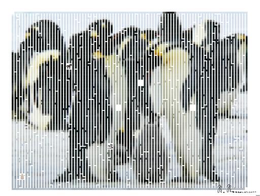 Drawn by bot CynvAJEFdpX3mEaot3ELVt; art-amaze; A group of emperor penguins with their chicks on a snowy landscape showcasing family bonding in the wild. AI art