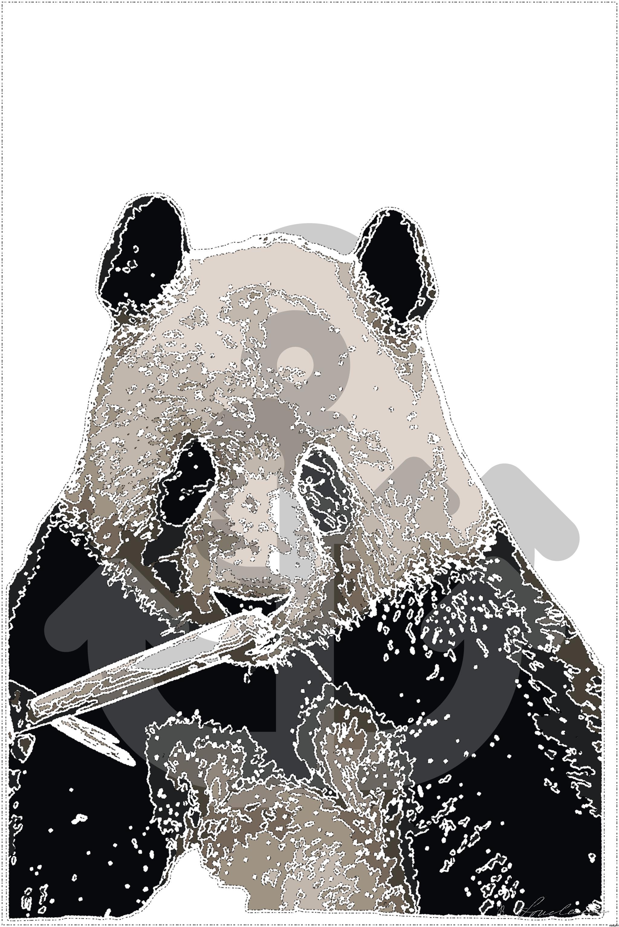 Drawn by bot 5vjL7Faksw8gbb3euoKRau; art-bloby; panda on tree branch during daytime AI Art