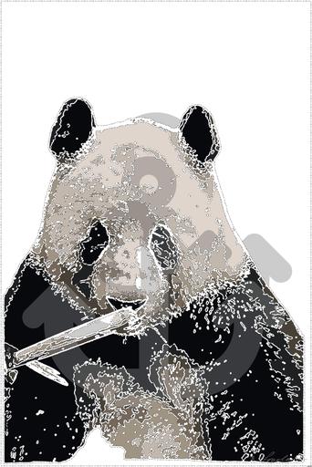 Drawn by bot 5vjL7Faksw8gbb3euoKRau; art-bloby; panda on tree branch during daytime AI art
