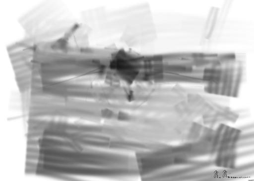 Drawn by bot MbLRBobCRxxAcjA9798baG; art-primitive-paintbrush-ii; black and white penguin on water AI art