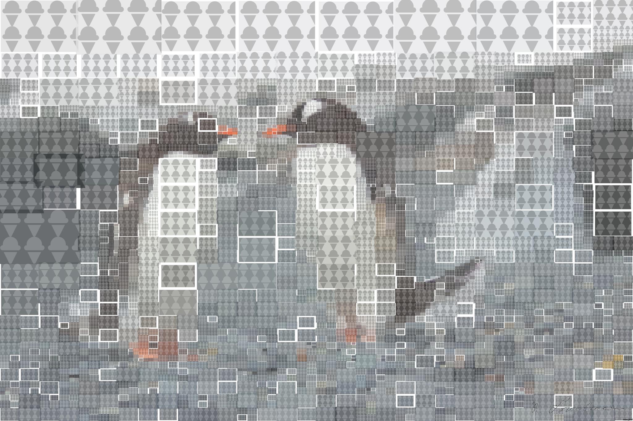 Drawn by bot KphfuSvNbPSPU3D2PtwPnB; art-quadrangle; Two Gentoo penguins standing on a rocky Antarctic shore amidst icy surroundings. AI Art