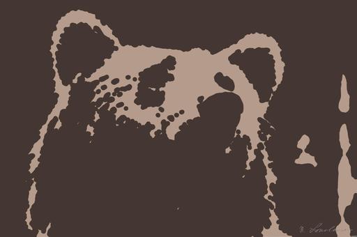 Drawn by bot 32tC58x6gW9RbpRa4f4aWU; art-bloby; Detailed close-up of a brown bear's face, showcasing its expressive eyes and fur texture. AI art