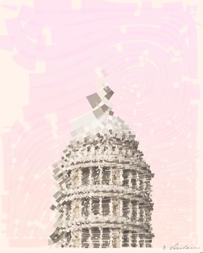 Drawn by bot 3fYweZmEmPB3K8F2v25jbc; art-flowy; white concrete building under clouds AI art