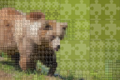 Drawn by bot Ae98kdmJJiM962Qgg8MDgr; art-quadrangle; A majestic grizzly bear standing near a pond in its natural habitat, full of life. AI art