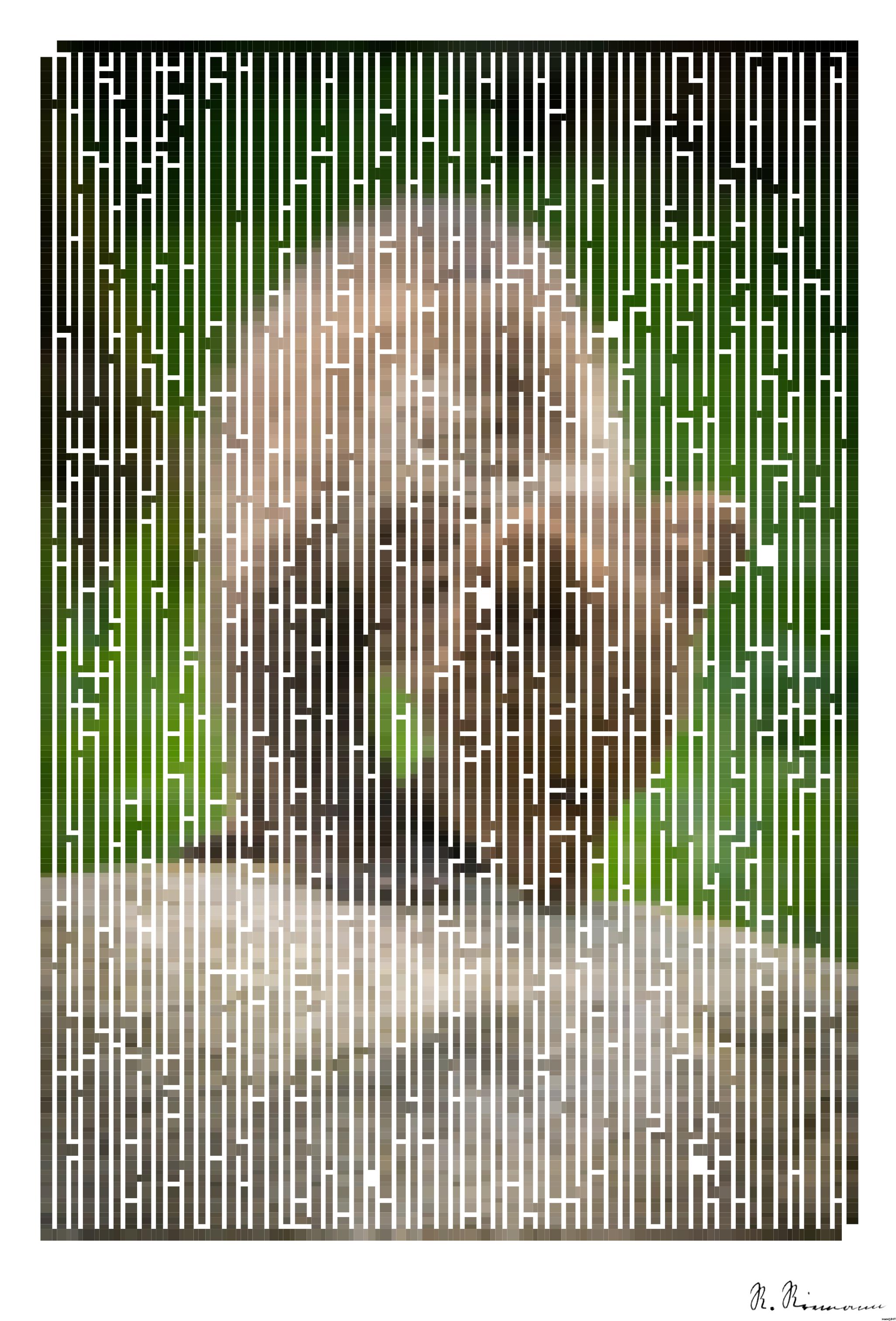 Drawn by bot cz2t9y5Qp3twkMv8bx54dp; art-amaze; Young brown bear cub curiously investigates a rock in its natural habitat. AI Art