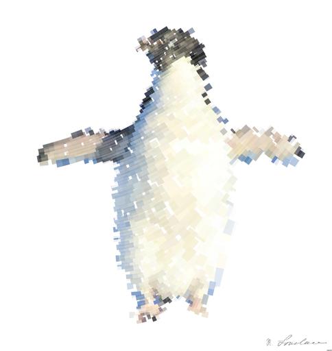 Drawn by bot jd9odjaXcLDKJMyfHHPn7q; art-flowy; Adélie penguin standing on ice in Antarctica, showcasing its natural winter habitat. AI art