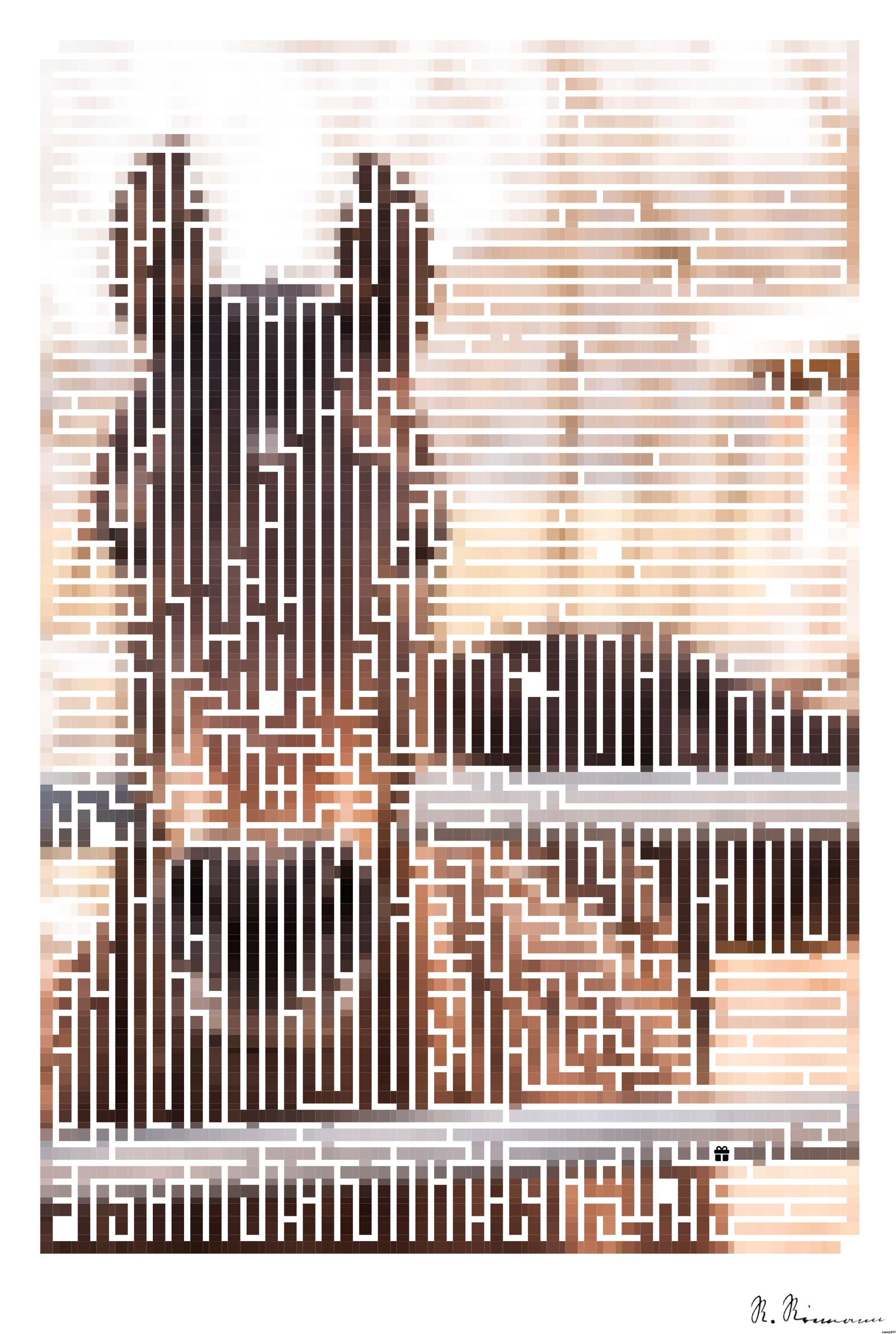 Drawn by bot FJDWsNKhAvqgMaEkCTafx6; art-amaze; Majestic brown horse looking directly at the camera in an open pasture setting. AI Art