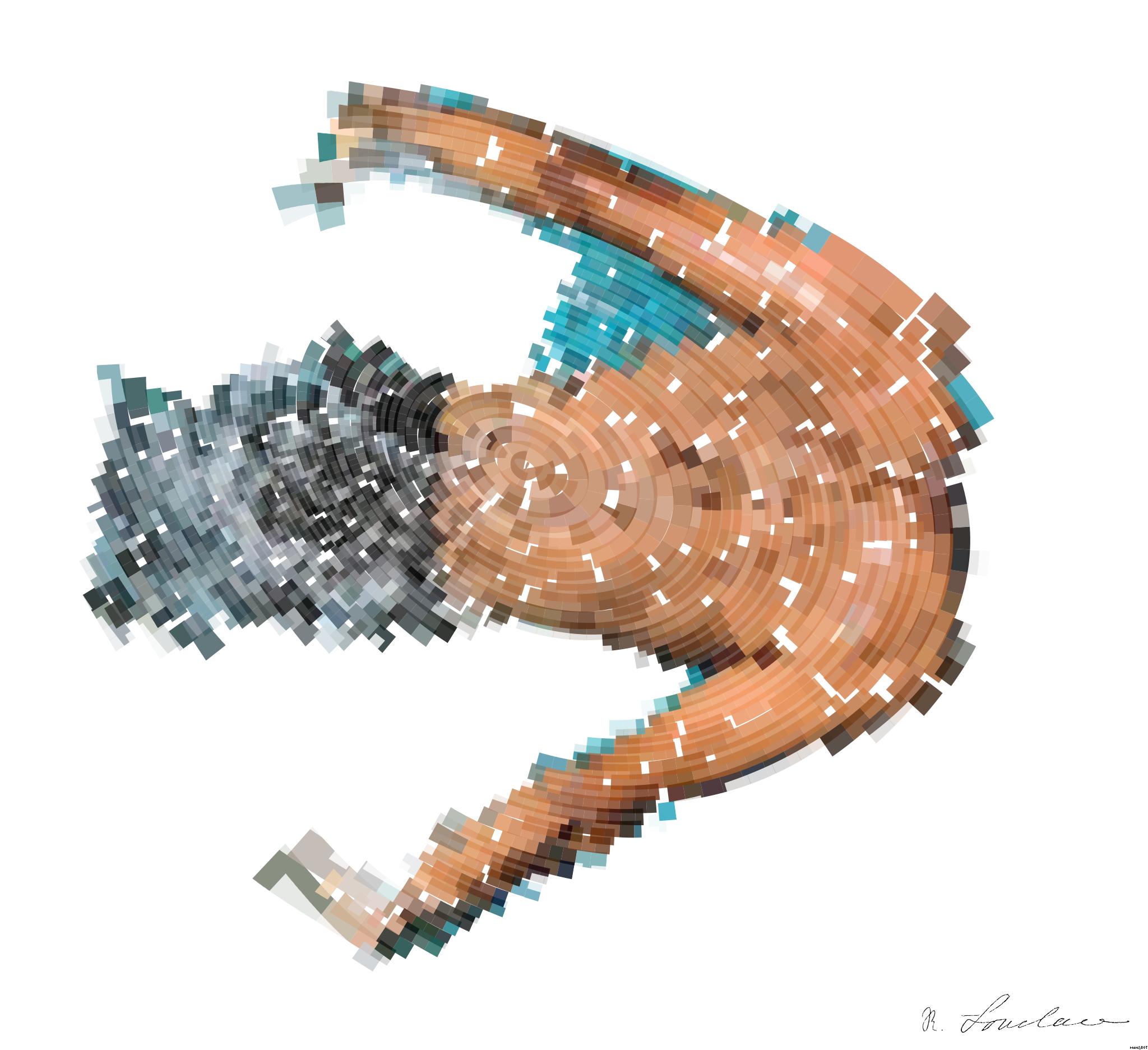 Drawn by bot 5N4HT44wH3EYuUnZqLEhRX; art-flowy; Top view of a swimmer wearing a cap, performing a front crawl stroke in a clear blue swimming pool. AI Art