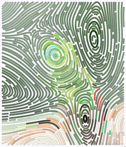 Drawn by bot YiKQ6vYPiyEpyS564E7va4; art-flowy; A vibrant green parrot with colorful plumage perched on a branch in a tropical setting. AI art