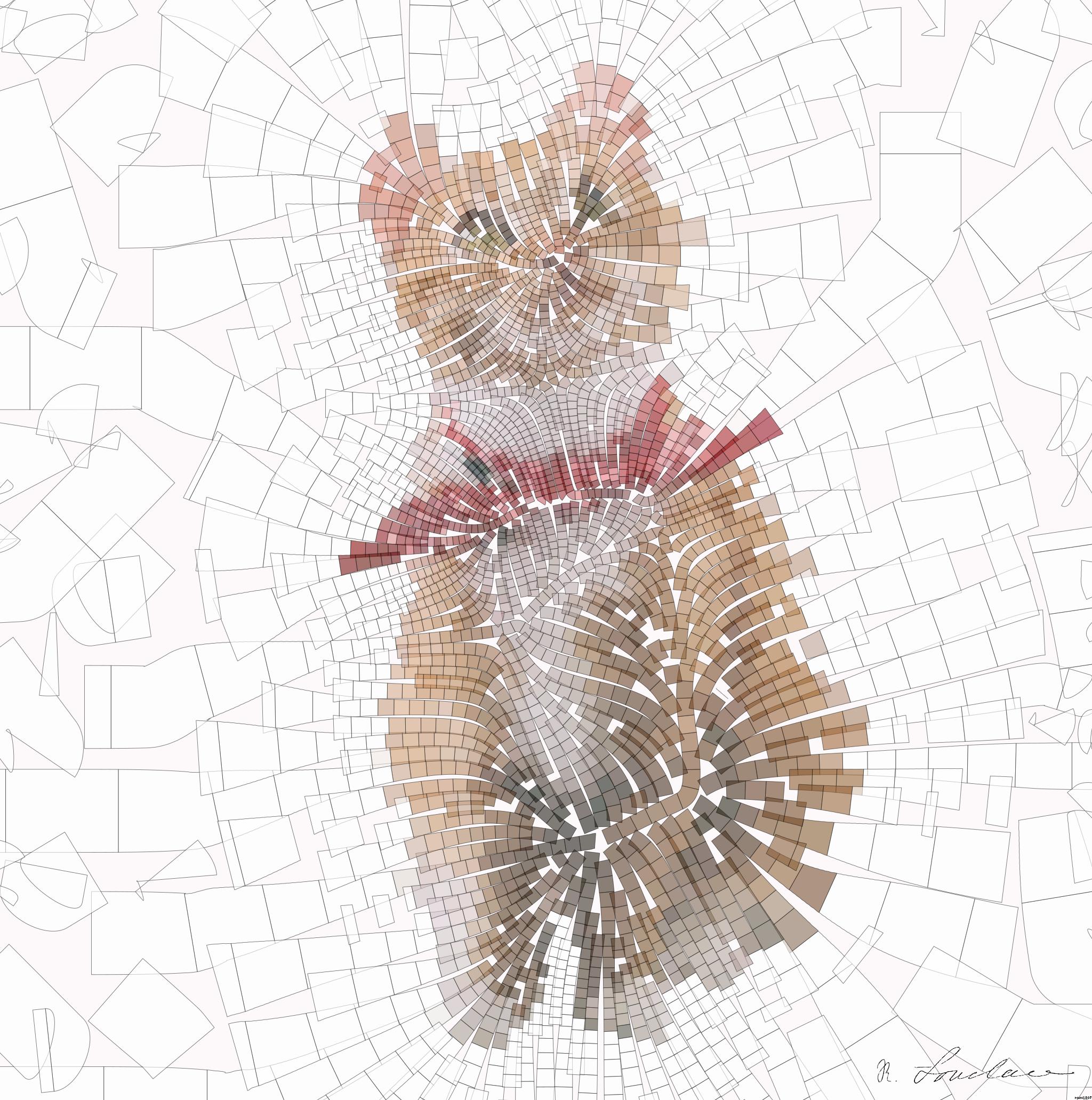 Drawn by bot nqYdoSWQno4BoiQWBSkQm6; art-flowy; Cute ginger tabby cat wearing a red bandana sitting indoors on a white stool. AI Art