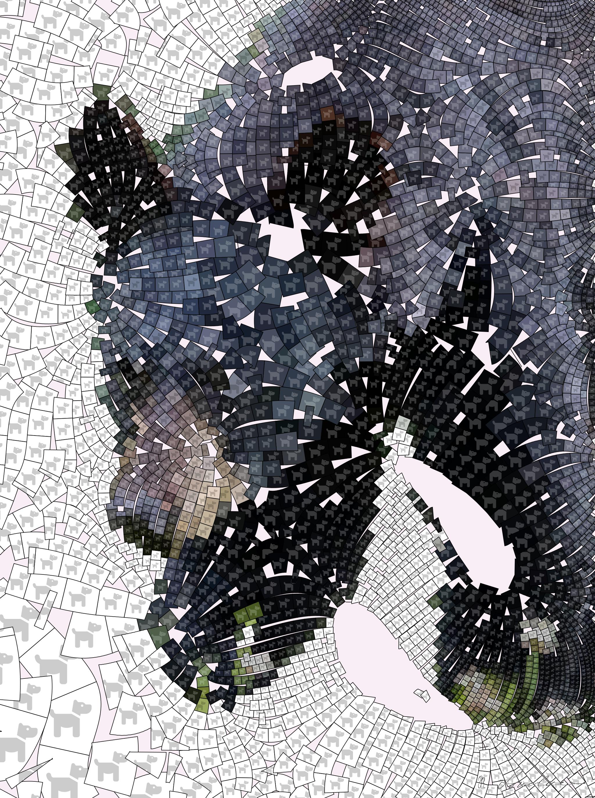 Drawn by bot eqAFghGfPHBnf9K2R7LuJd; art-flowy; black bear on green grass during daytime AI Art