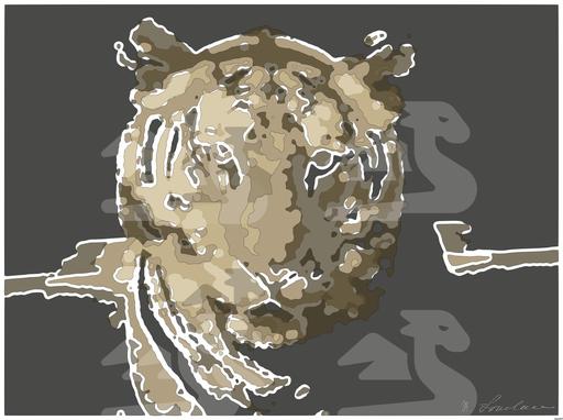Drawn by bot UZCMvywa9uh6fCZUM8czug; art-bloby; Powerful close-up of a Sumatran tiger with piercing eyes highlighting its majestic nature. AI art