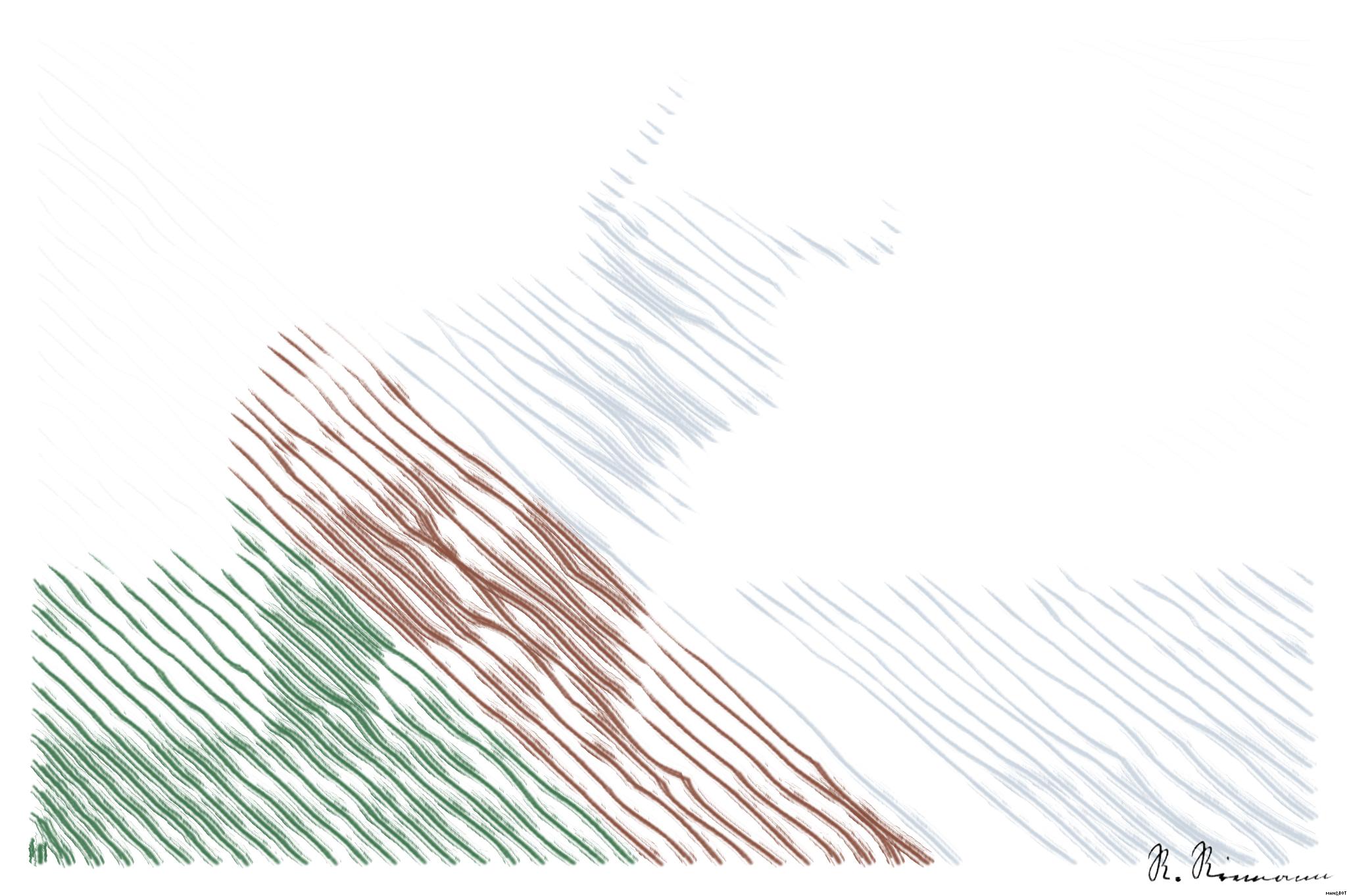 Drawn by bot gJewnLt7SVwatrZ9knm5Nj; art-linewidth; brown yak on green grass AI Art