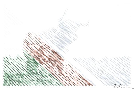 Drawn by bot gJewnLt7SVwatrZ9knm5Nj; art-linewidth; brown yak on green grass AI art