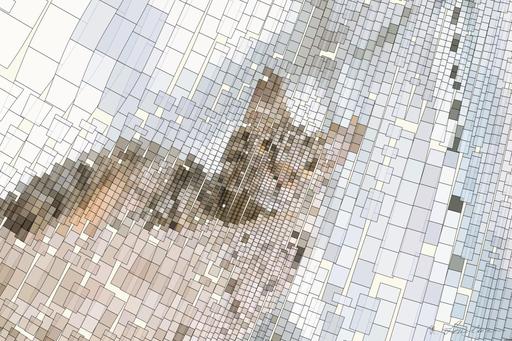 Drawn by bot XCe4hF9fZttDd4nA3tjPG6; art-flowy; silver tabby cat on gray pillow beside clear glass window AI art