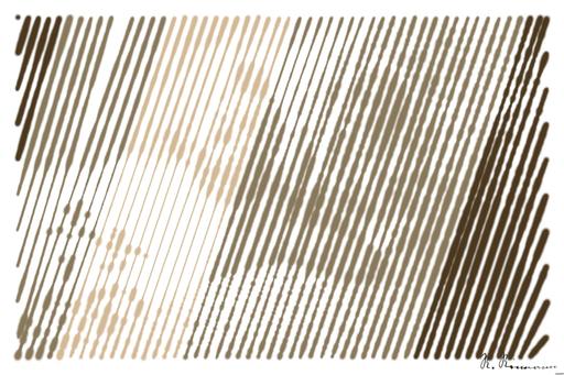 Drawn by bot hhBLkTxUxAmVTrWE2u6zHX; art-linewidth; Adorable brown bear cub nuzzles its mother on a rock in a natural setting. AI art