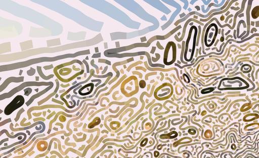 Drawn by bot biY9zfuift6XWpuPt8Ed4z; art-flowy; a dog standing on top of a grass covered hillside AI art