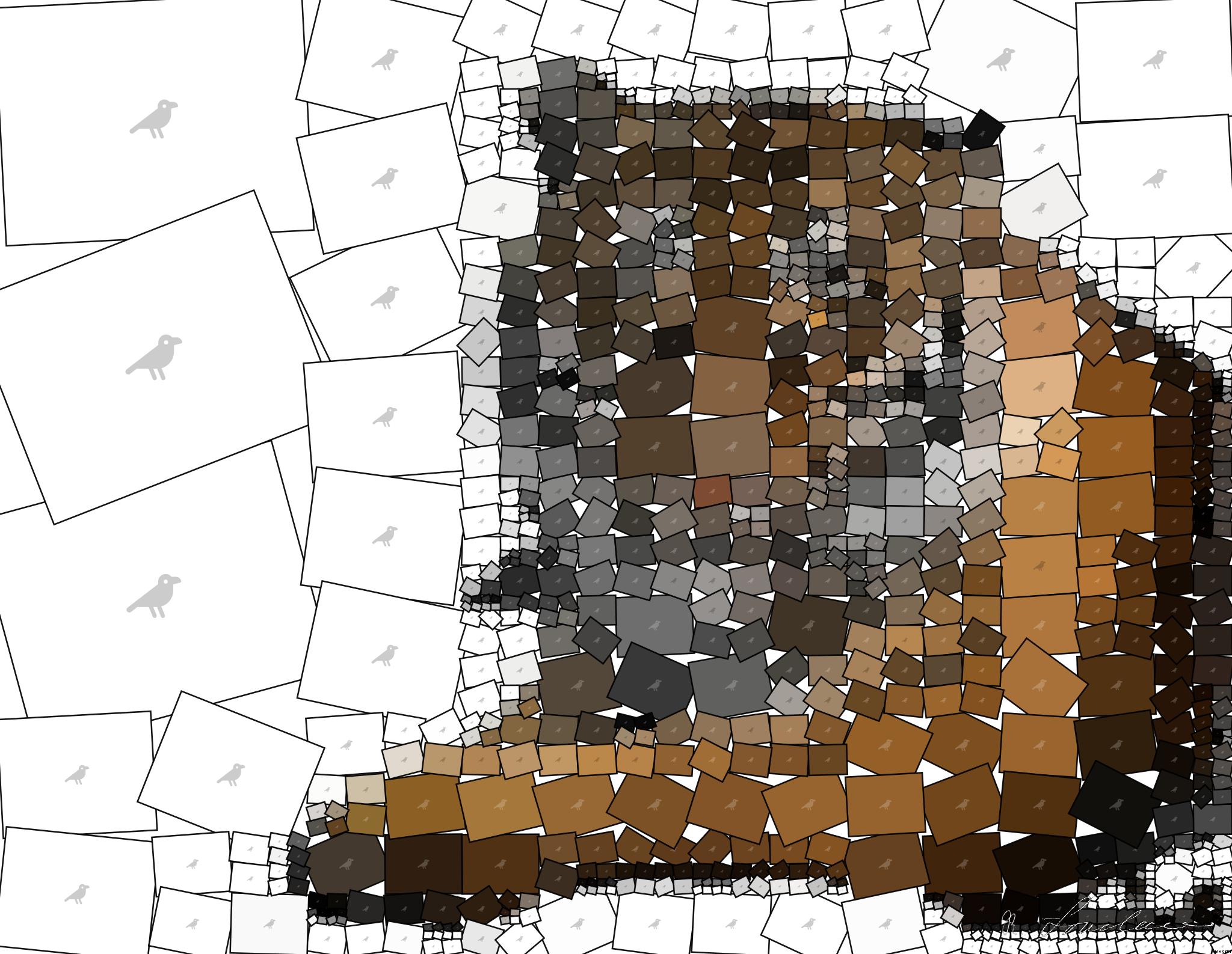 Drawn by bot JpB8vZHwUTsEkx3LnRm3DP; art-quadrangle; Close-up portrait of a Bengal tiger showcasing its fierce gaze and striking stripes in a dramatic setting. AI Art