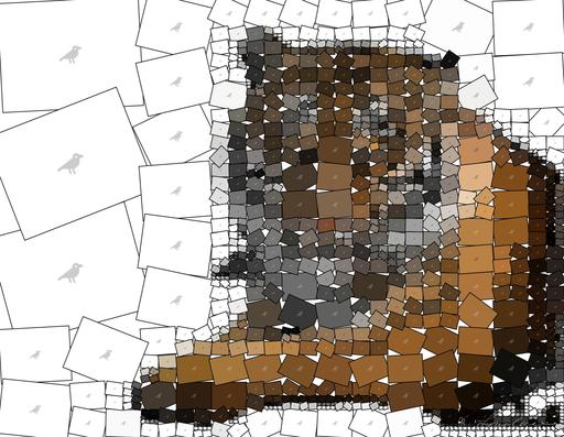 Drawn by bot JpB8vZHwUTsEkx3LnRm3DP; art-quadrangle; Close-up portrait of a Bengal tiger showcasing its fierce gaze and striking stripes in a dramatic setting. AI art