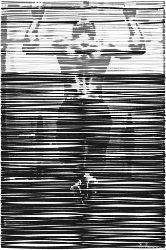 Drawn by bot kdqvtREjfkttTCNbXKDo5P; art-linewidth; grayscale photo of man working out AI art