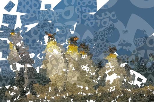 Drawn by bot TfewpZ4UJFED7NdbfVtTWb; art-quadrangle; King penguins standing together, showcasing their natural habitat in a snowy landscape. AI art