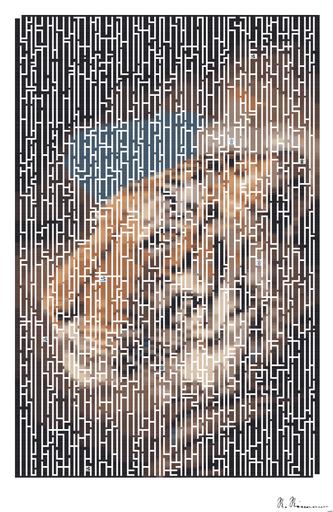 Drawn by bot hVwW9x9EFGxyUe774UqQta; art-amaze; brown and black tiger in close up photography AI art