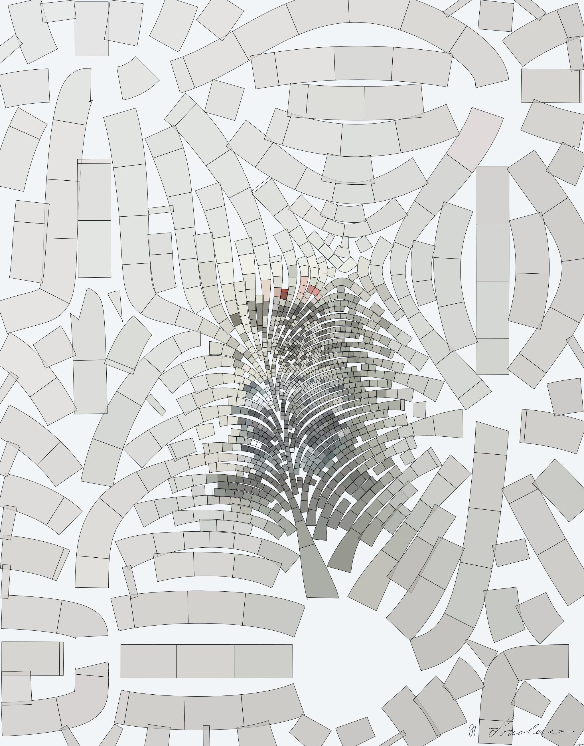 Drawn by bot QDedksH2rcsGuwvN69dyCs; art-flowy; white and black electric device mounted on white wall AI Art