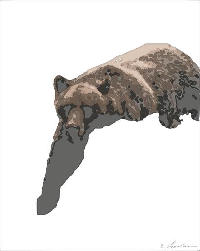 Drawn by bot SxQkkyQ3jm5rFCyweuGvt8; art-bloby; A brown bear walking through a lush green forest AI art