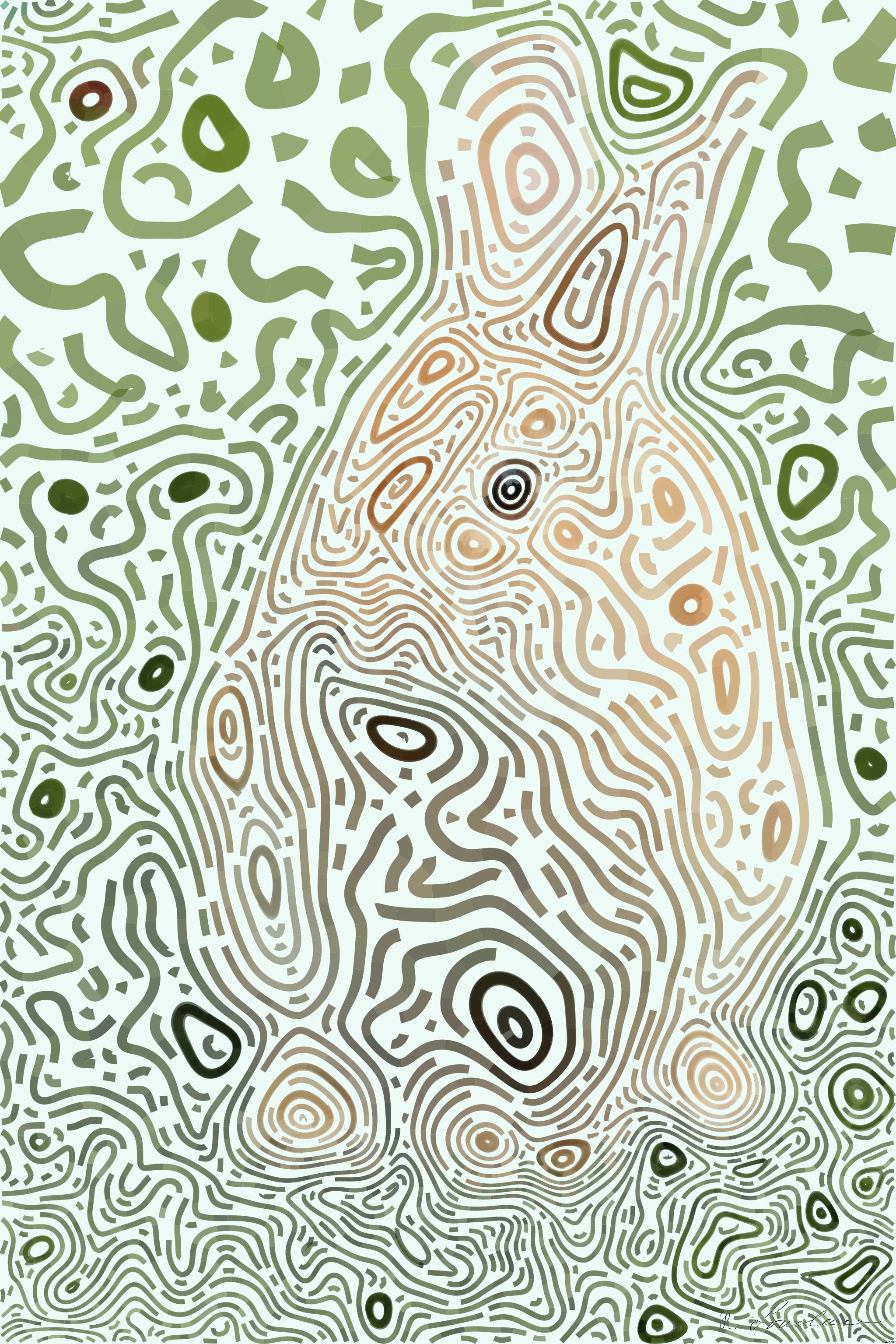 Drawn from photo on Pexels: Close-up of a cute rabbit sitting on grass outdoors, showcasing its furry features. AI Art