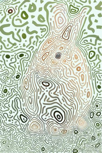 Drawn from photo on Pexels: Close-up of a cute rabbit sitting on grass outdoors, showcasing its furry features. AI art