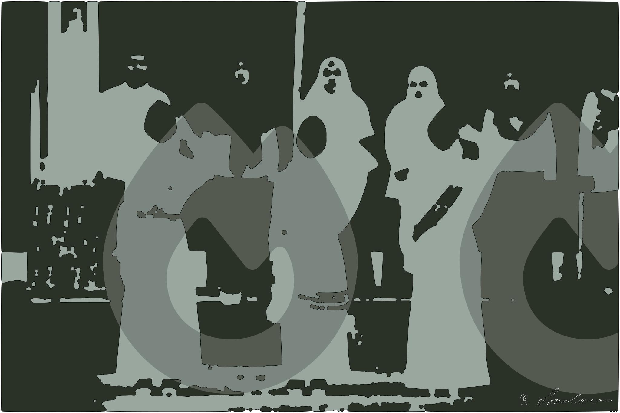 Drawn by bot gHTGBkTNpMkNaZUgLbRiRy; art-bloby; a group of people in white robes AI Art