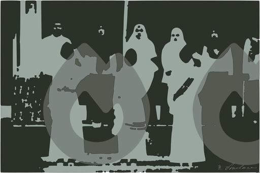 Drawn by bot gHTGBkTNpMkNaZUgLbRiRy; art-bloby; a group of people in white robes AI art