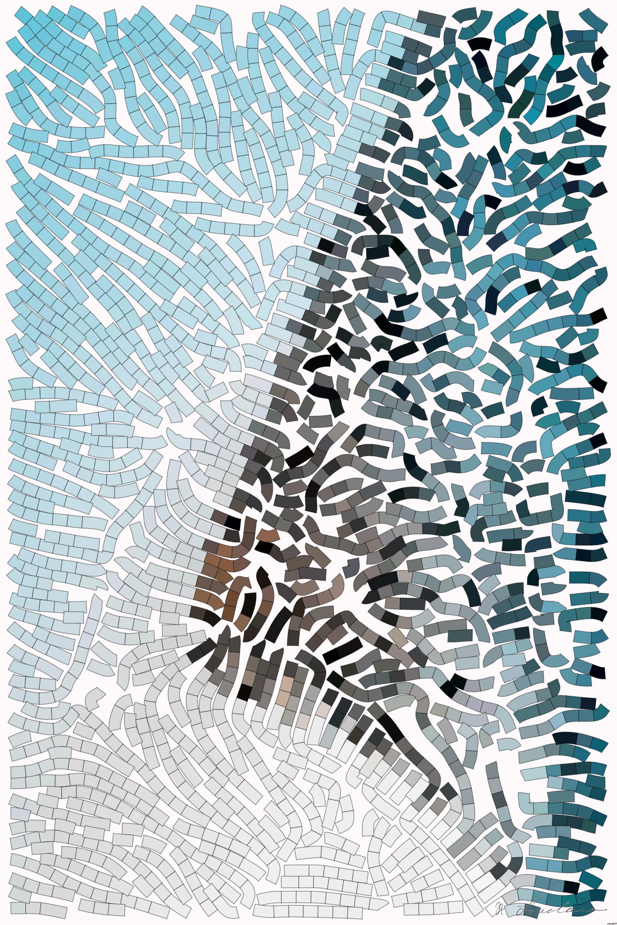 Drawn by bot LHCPuoM5AhrRaPXgQUdrHR; art-flowy; Striking modern architecture of Museo Soumaya with unique curved honeycomb design. AI Art