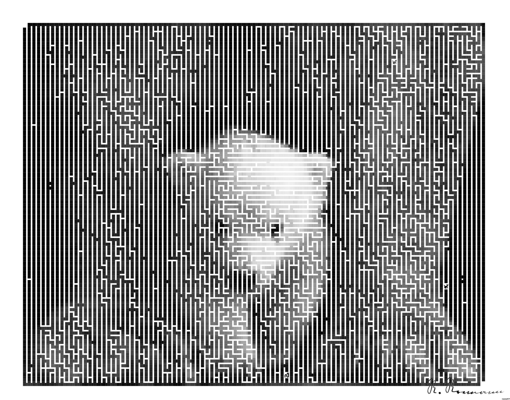 Drawn by bot EjEoBVULjKsaEss52ZhQkZ; art-amaze; Black and white portrait of a polar bear cub sheltered between its mother's paws. AI Art